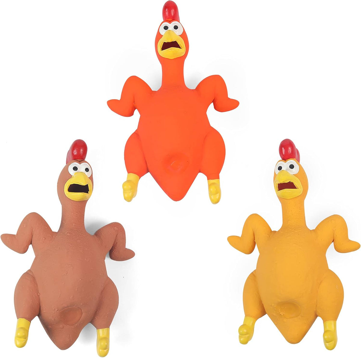 3-Pack Squeaky Pig Dog Toys - Roast Chicken