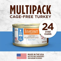 Instinct Limited Ingredient Diet, Natural Wet Cat Food, Grain Free Recipe - Real Turkey, 3 oz. Cans (Pack of 24)