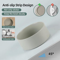Ceramic Dog Bowl, Food and Water Bowl for Medium Breed Dog, Pet Bowl for Replacement (7.3 inch, Single Bowl, Grey)