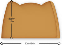 OHMO Cat Food Mat, Silicone Pet Feeding Mat, 18x9.8 - 24"L x 15"W / Honey - image 2