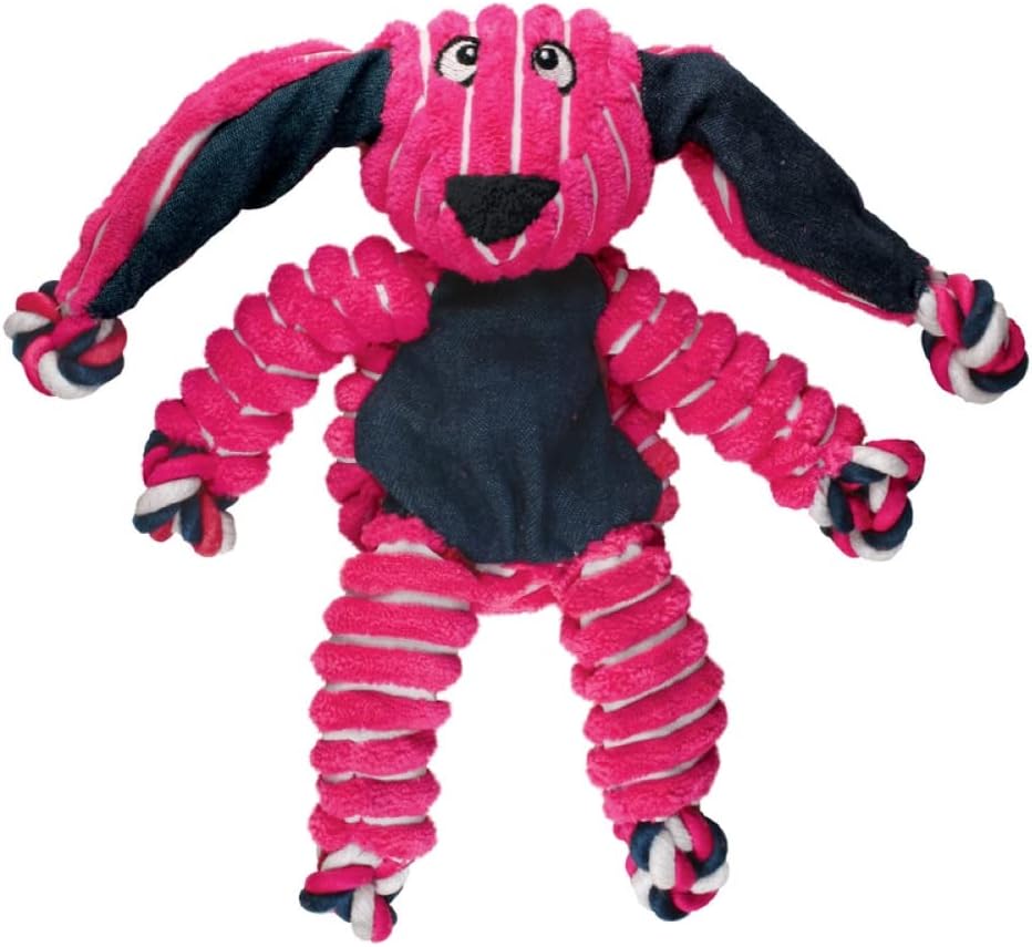 KONG Floppy Knots Rope and Plush Dog Toy - Bunny / Medium/Large