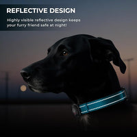 2025 Upgrade Airtag Dog Collar, Reflective Dog Collar with Airtag Holder, IP68 Waterproof| Metal Buckle| Ultra-Durable| Comfortable Padded, GPS Dog Collars for Medium Large Dogs (Blue,XL)