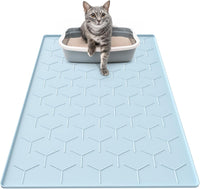 Silicone Cat Litter Mat 34×22 inch, Easy to Clean, Gray – Daily Care for Cats - 34" X 22" / Blue