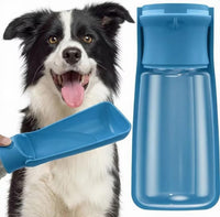 Portable Dog Water Bottle Dispenser [Leak Proof & Foldable] Dog - Dark Blue / 19OZ