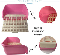 Large Rabbit Litter Box Corner Bedding Box Chinchilla Toilet Trainer - PINK - image 4