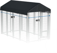 5x10 FT Dog Kennel Cover 900D Waterproof UV Outdoor Roof Replacement - Black / 8'L x 4'W - image 2