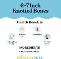 hotspot pets 6-7 Inch USDA Certified Facility Rawhide Dog Chew Bones - Choice of 10, 20, 30 Packs - from Grass Fed Brazilian Cows - Promotes Dental Hygiene and Good Behavior (30 Count)