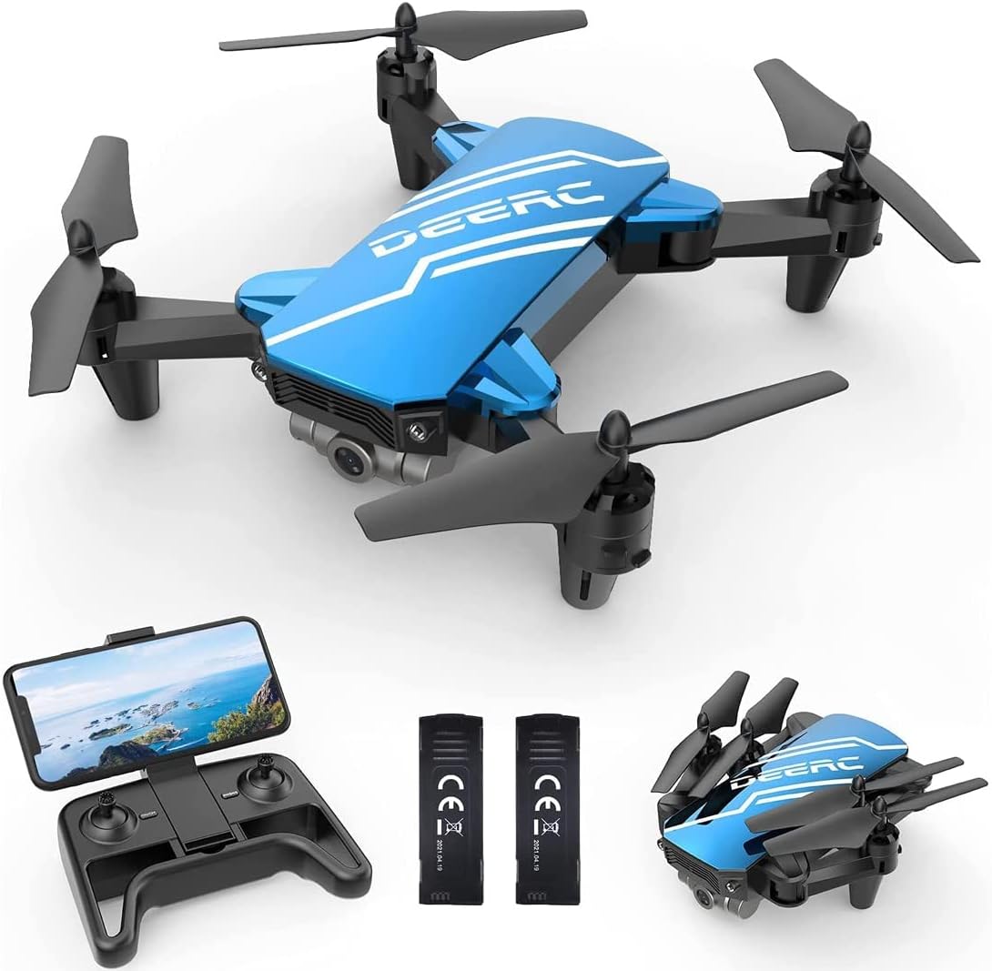 DEERC D20 Mini Drone for kids 1080P HD FPV Camera Remote Control - D20-Blue