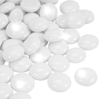 5LB White Flat Glass Marbles for Vases, Gemstone Beads Vase Filler Decorative Glass Pebbles for Fish Tank, DIY Crafts, Aquarium Decor Rocks