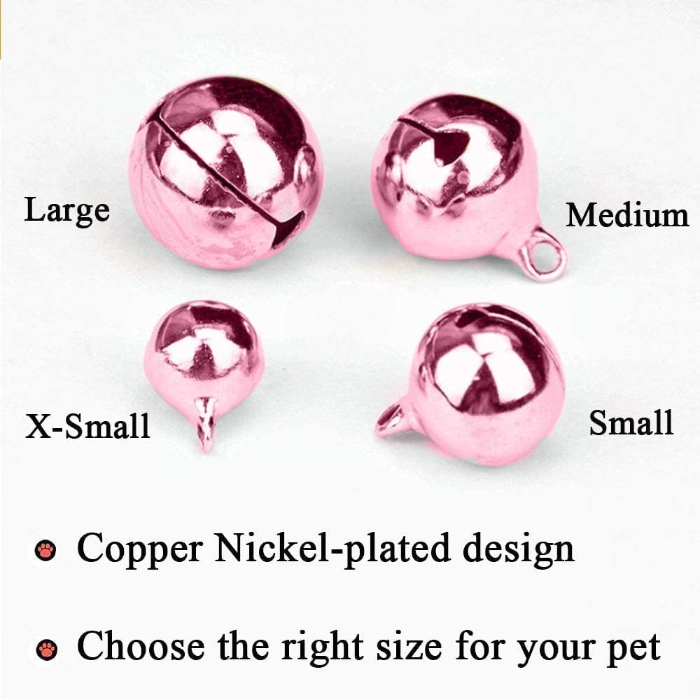 4 Sets Cat Bell for Dog Collar Charm Training Pet Pendant Accessories - Small / Silver+Pink - image 3