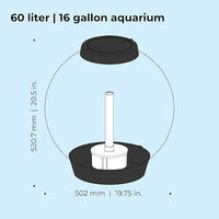 biOrb Classic 60 Acrylic 16-Gallon Aquarium with Multi-Color Remote-Controlled LED Lights Modern Tank for Tabletop Display, Black