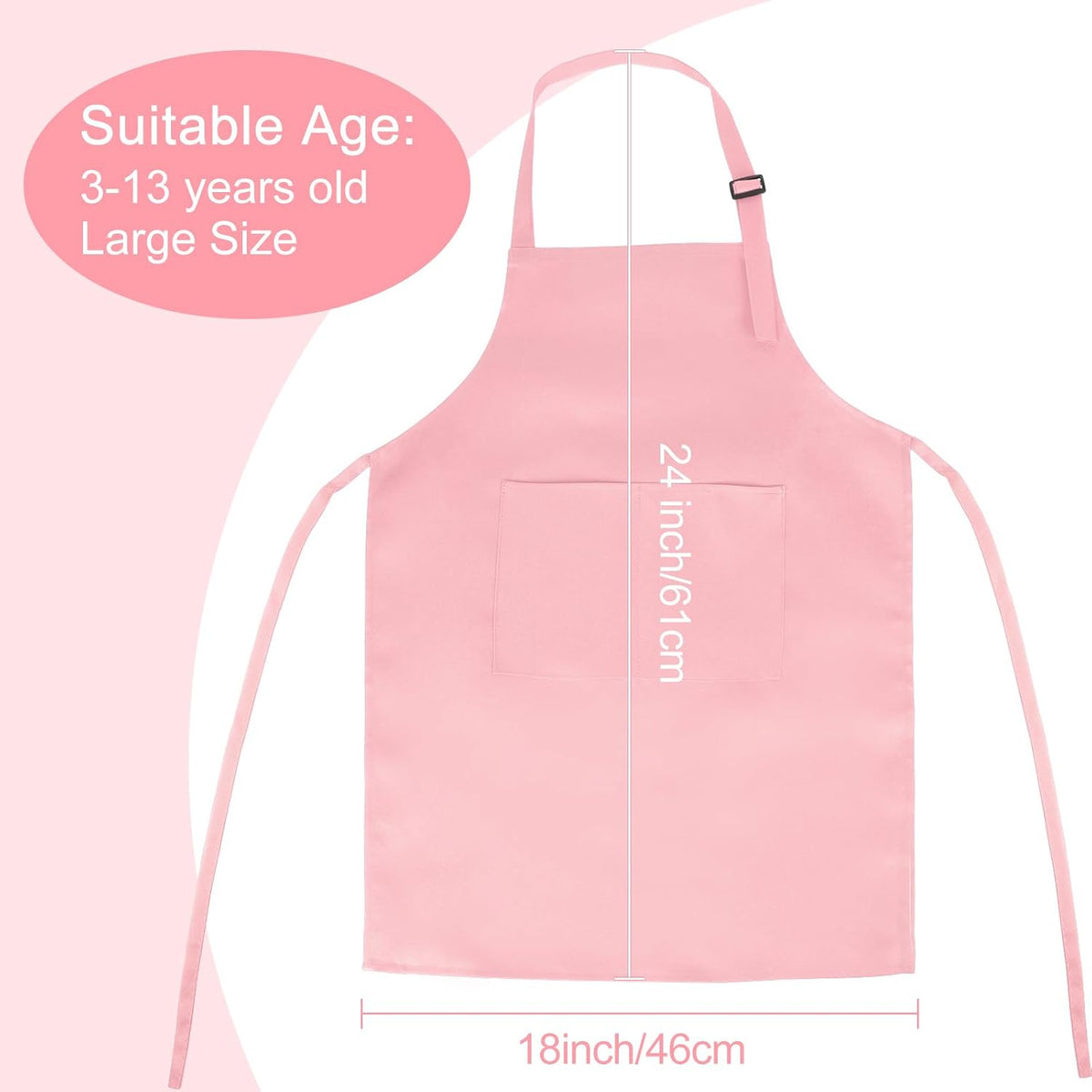 5 Pack Kids Apron Adjustable Children Apron with 2 Pockets Children - Multicolor / 5 - image 2