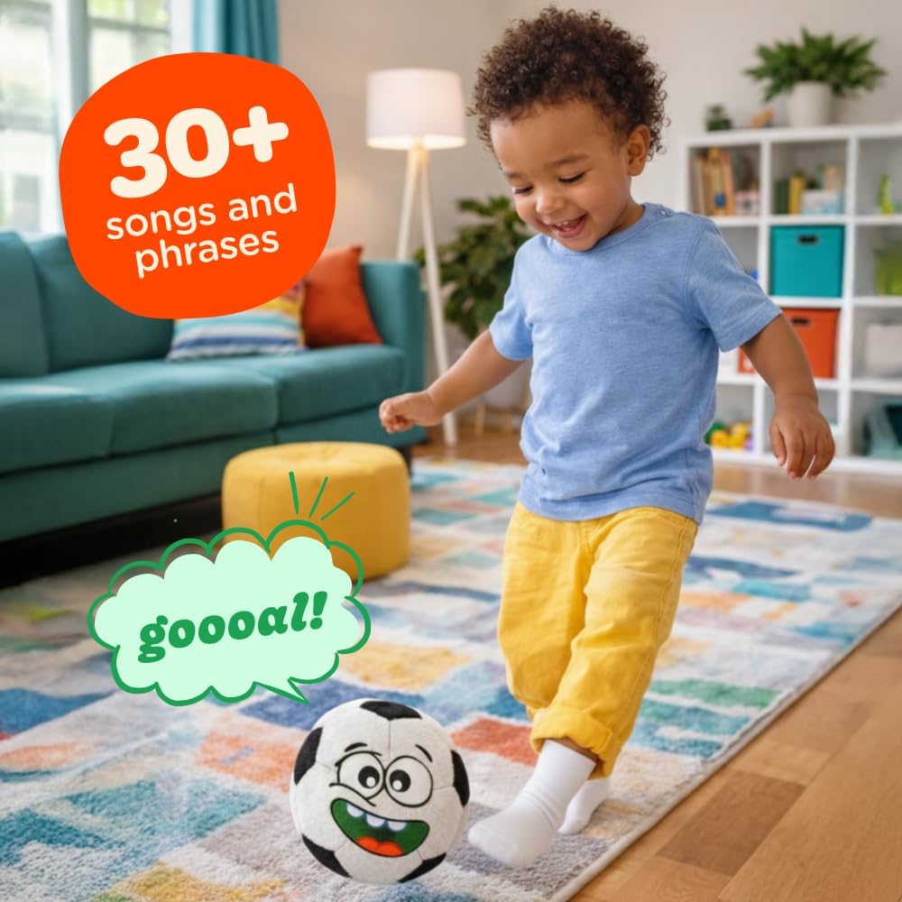 Move2Play, Hilariously Interactive Toy with Music & Sound Effects | Birthday Gift for Boy & Girl - Soccer - Black & White - image 2