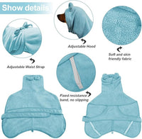Medium to Large Size Dog Bathrobe, Quick Drying Super Absorbent Used for After Bathing, Warm Dog Towels, Adjustable Hoodies and Belts for Pet Dogs Bath Clothes Products(Blue, 5XL)