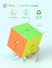 Roxenda 2x2 Speed Cube Stickerless Puzzle Cube – Fun for Kids & Family - 2x2x2 Stickerless - image 3