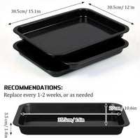 Tessco 3 black plastic kitten litter pans, 15.1 by 12 inches, low entry - view 2