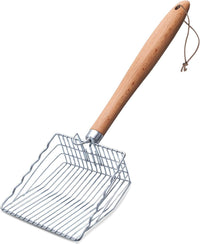 Cat Litter Scoop, Stainless Steel Kitty Metal Scooper with Hook and Hole – Daily Care for Cats - 9.8"Handle