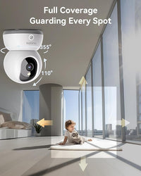 blurams 2K Pet Camera, Cameras for Home Security with One-Touch Call, Indoor Camera w/Color Night Vision, Motion Tracking, Cloud & SD Card Storage (2Pack)