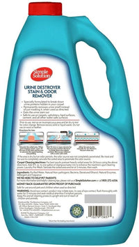 Simple Solution Urine Destroyer for Pets, Strong Odor, Enzyme Pet Odor Eliminator for Home, Floor Cleaner, Stain Remover for Cats & Dog Pee, Cat Urine Destroyer, Carpet Cleaner Spray, 1 Gallon