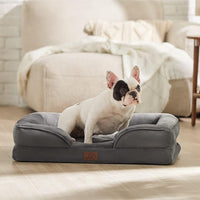 Bedsure Orthopedic Dog Bed Medium Size Dogs - Washable Medium Dog Cat Bed Waterproof, Comfort Pet Couch Sofa with Washable Removable Cover, Pets Bed with Nonskid Bottom, Dark Grey, 28"