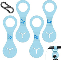 PuppyDoggy Dog Poop Bag Holder for Leash Waste Bag Carrier Dog Poop Bag Dispenser for Walking Running Bicycle Accessory 4 pieces (Blue)