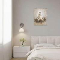 Jesus and Lamb Wall Art Christian Jesus Lamb Canvas Wall Decor Christ Religious Pictures painting Print Framed Artwork Decorations Gifts for Living Room Bedroom Prayer Room Church 16"x20"