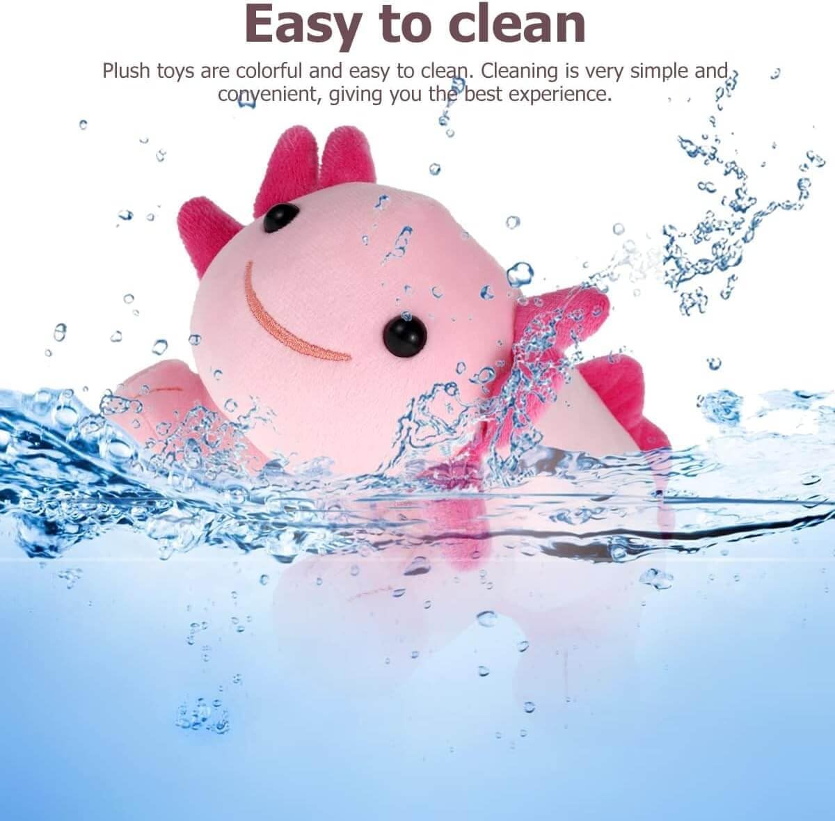 Axolotl Plush Toy, 10.8” Soft Cute Axolotl Stuffed Cotton Plush Pillow Kawaii Salamander Animal - Pink - image 4