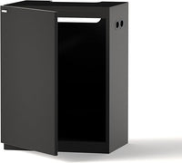 LANDEN Aquarium Wooden Stand and Cabinet for up to 30 Gal Tank, Fish Reptile Sea Salt WaterTank Stand, Nano Foam Leveling Mat Included, W23.6xD17.7xH31.5 in, Wooden Matte Black Painted(Stand Only)
