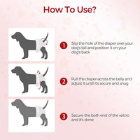 Disposable Female Dog Diapers, 40 Count, L (Waist 26.8”-29.5”), Wetness Indicator, Ultra Protection, Leak Proof, Super Absorbent, Soft