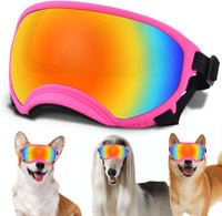 Medium Dog Sunglasses with Adjustable Strap UV Protection - Medium size-Pink frame colored lenses