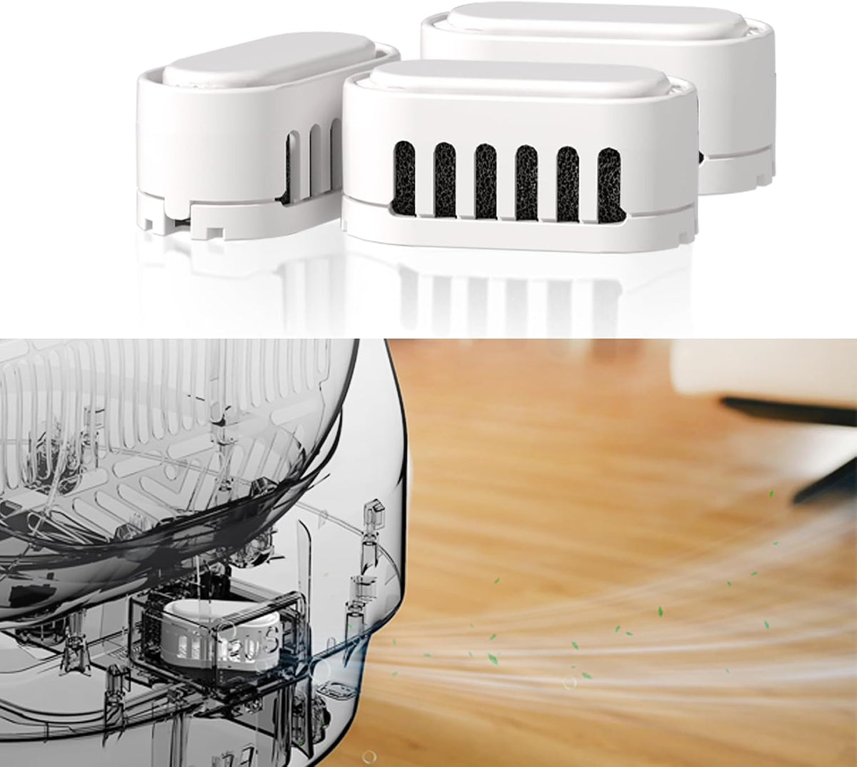 Open-Top Automatic Litter Box, Odor Control, Ready to Use - White-Deodorizers - image 3