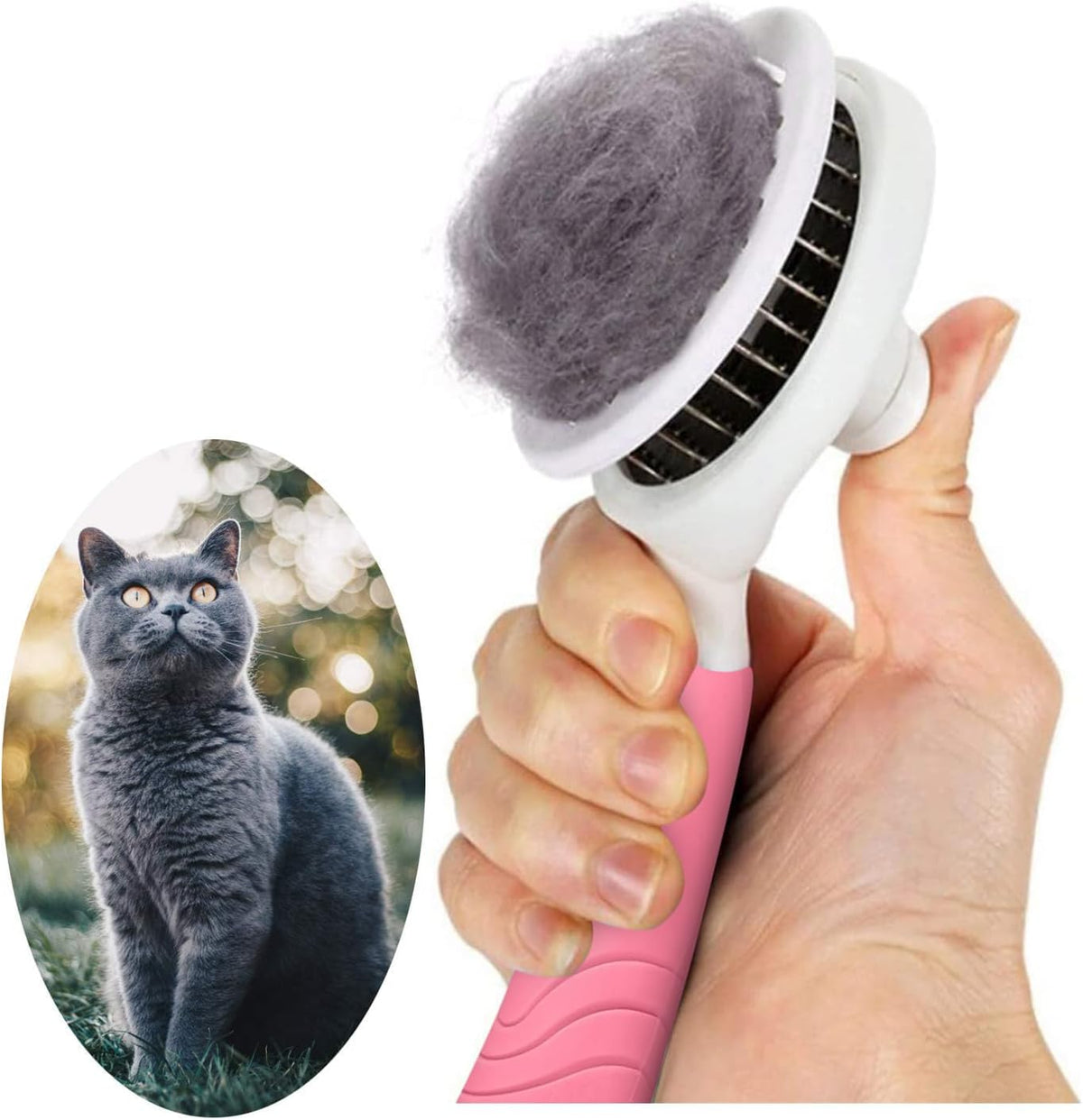 Self Cleaning Slicker Brush - 1Pack Pink