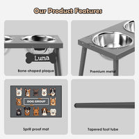Metal Raised Dog Bowl Stand for Large and Medium Dogs - Height-10inch / Gray-L - image 4