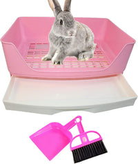 PINVNBY Large Rabbit Litter Box - Pink
