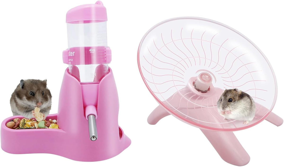 Wontee Hamster Water Bottle Water Dispenser Hamster Silent Exercise - Pink / 80ML