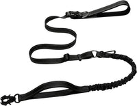 Heavy Duty Hands Free Dog Leash with Quick Release Carabiner - Black
