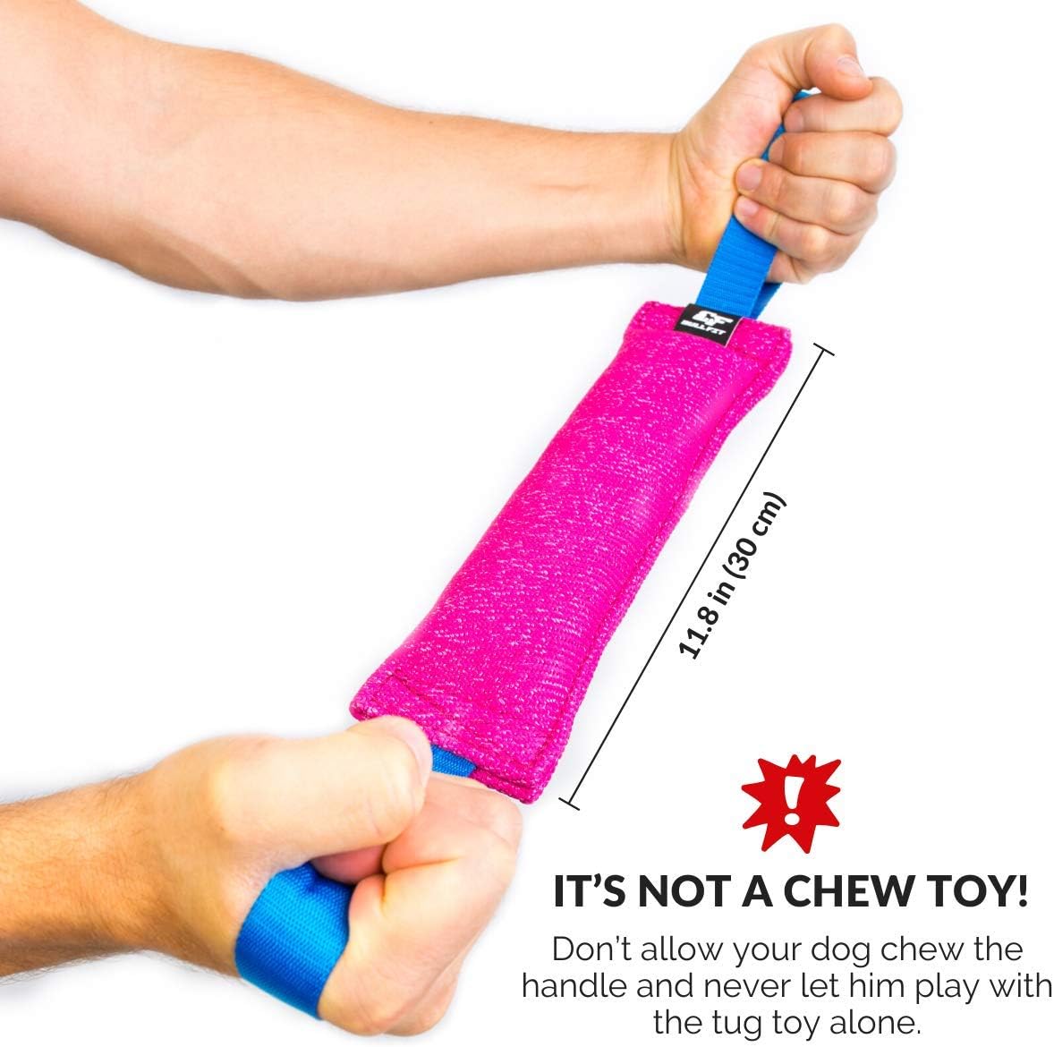 Bull Fit K9 Dog Bite Tug Toy with 2 Strong Handles - Pink - image 3
