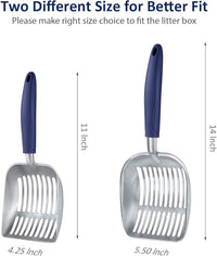 WePet Cat Litter Scoop, Aluminum Alloy Sifter, Kitty Metal Scooper, Deep Shovel, Long Handle, Poop Sifting, Kitten Pooper Lifter, Durable, Heavy Duty, for Litter Box