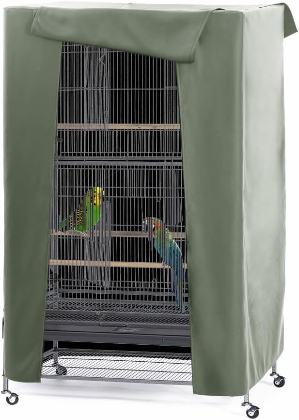PONY DANCE Pets Product Universal Birdcage Cover Blackout - 35.0"L x 25.0"W x 47.0"H / Sega Green