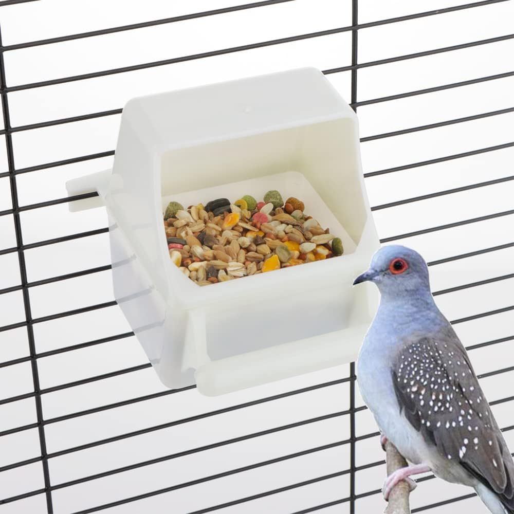 2 Pcs Small Bird Slot Feeder No Mess Cage Hanging Feeder Cup Plastic - image 2