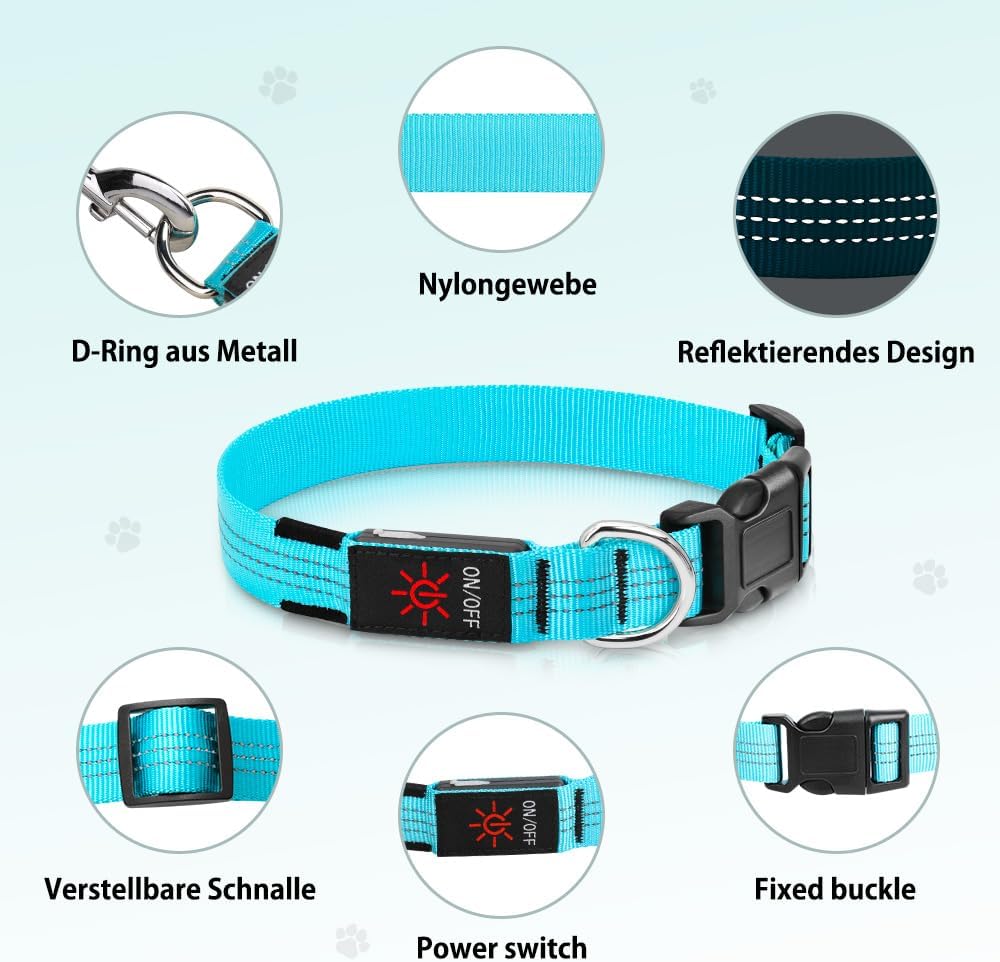 Light Up Collar for Small Dogs& Cats - S (11.8-15.7inch/ 30-40cm) / Blue - image 2