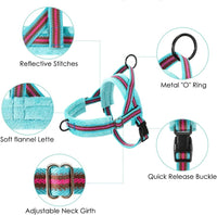 Lukovee Small Dog Harness and Leash Set, No Pull Soft Padded, XS - Light Blue - with Stripe / S ( Chest 17.5'' ~ 22'') - image 2