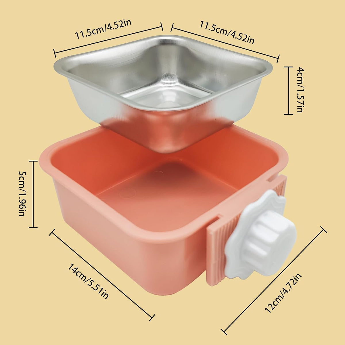 Pet Hanging Bowl for Crates - Pink - image 4