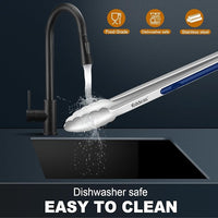 Tongs For Cooking - Heat Resistant 600 Degrees Stainless Steel Kitchen Tong, Heavy Duty Metal Locking Tongs - For Food,Salad, grilling, BBQ 7",9" & 12 inch, set of 3 Dishwasher Safe Blue