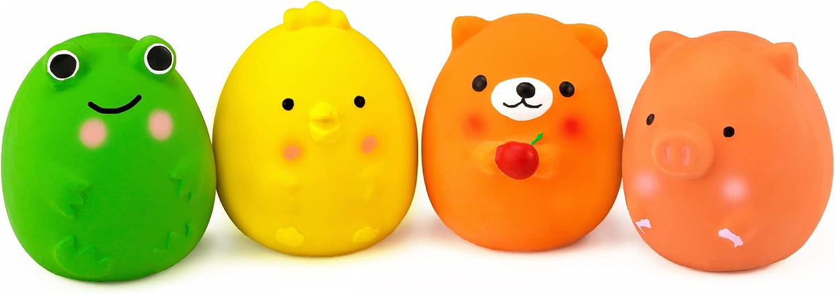 CHIWAVA 4PCS 2.4" Squeak Latex Puppy Toy Funny Animal Sets for Small - image 2