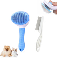 Dog & Cat Brush, Pet Grooming Kit 4PCS, Dog Brush for Shedding - Blue and White