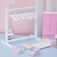 1 Set Doll Garment Rack with 10 Pcs Hangers Clothes Organizer - Wood, White / 22 - image 3