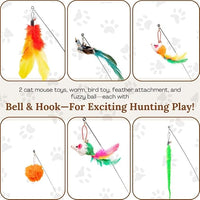 Interactive Cat Toys for Indoor Cats Suction Cup Cat Toys for Indoor Cats Bird Hunting Slefplay Simulation for Kitten Flying Bird Toy Feather Wand Attachments