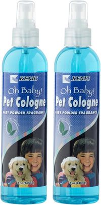 Pet Cologne, Long Lasting Scented Dog & Cat Deodorizing Spray - Baby Powder - 2 Pack