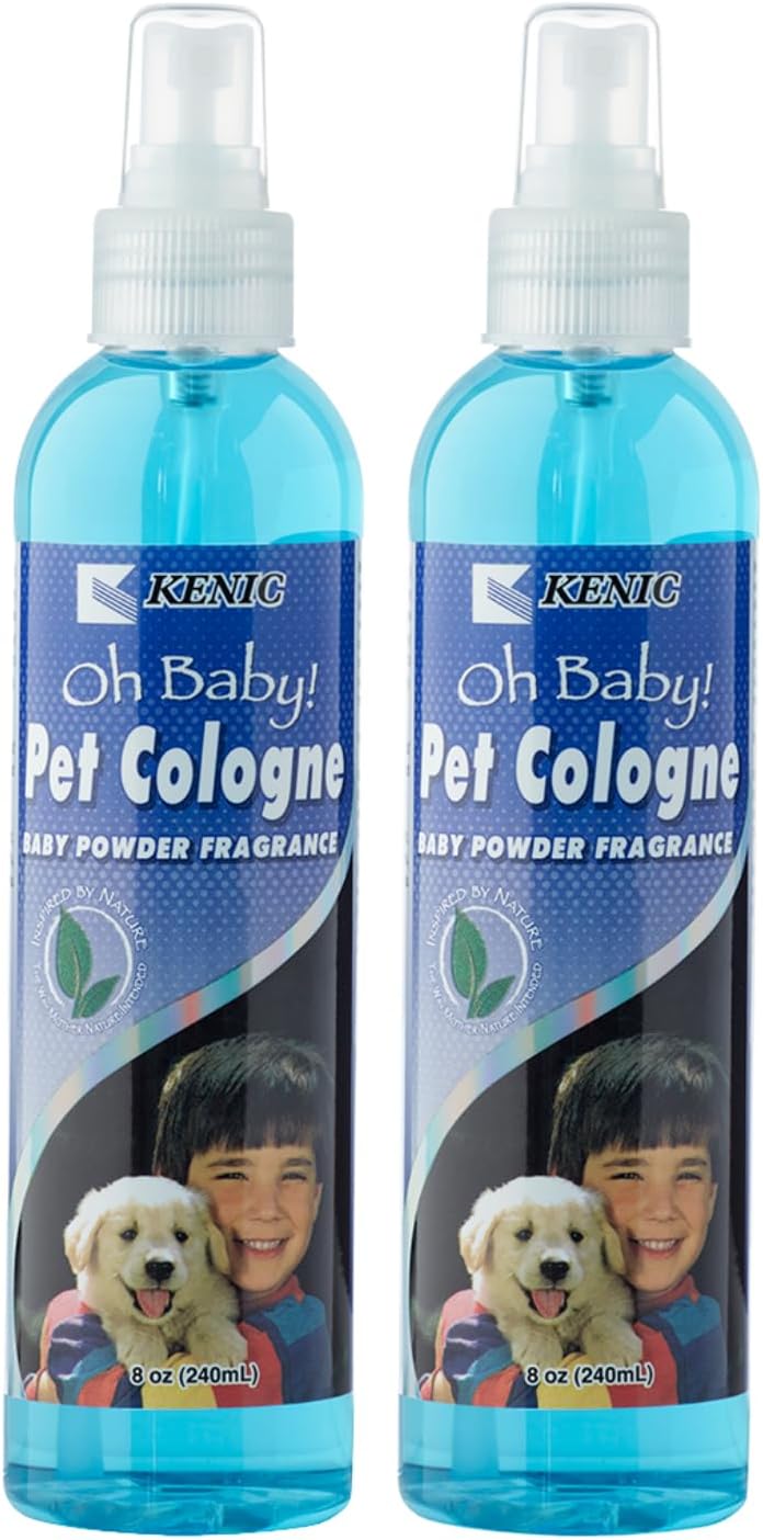 Pet Cologne, Long Lasting Scented Dog & Cat Deodorizing Spray - Baby Powder - 2 Pack